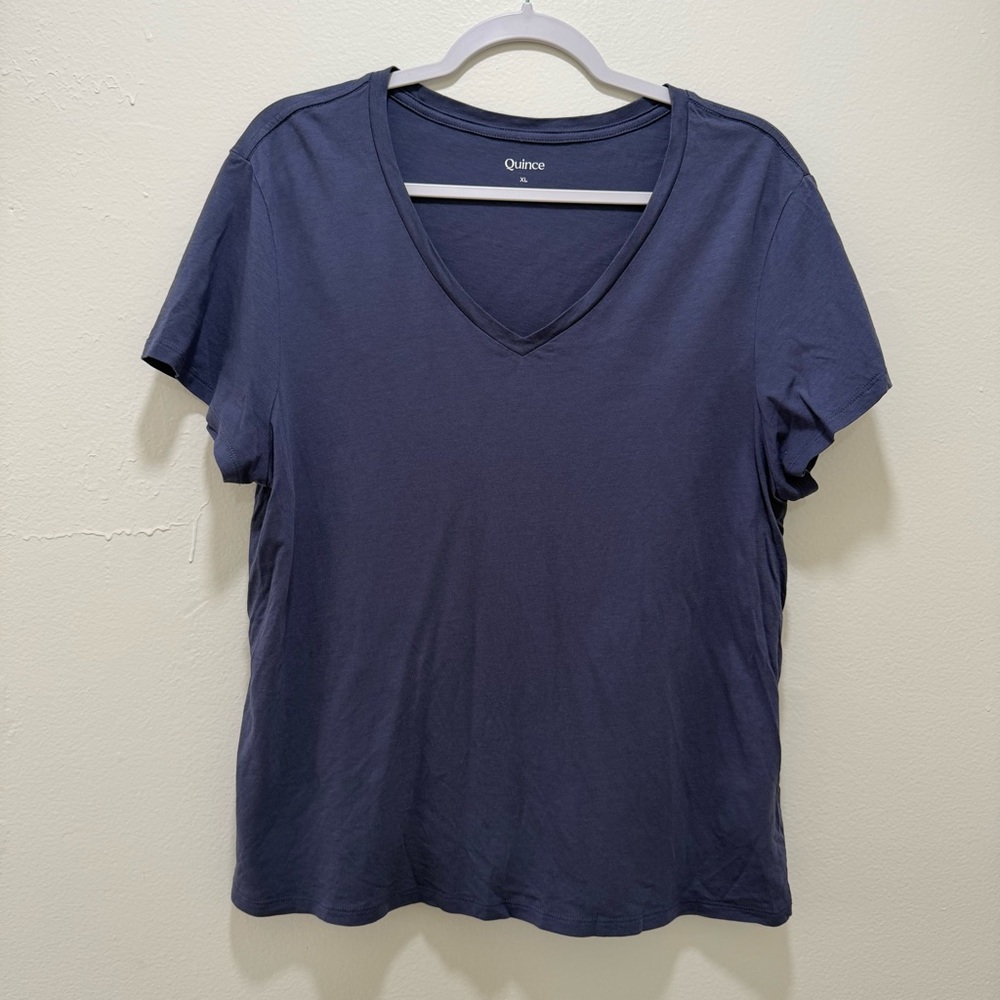 Quince Women’s Sz XL Cotton Modal V-Neck Tee Shirt Top Capsule Minimalist